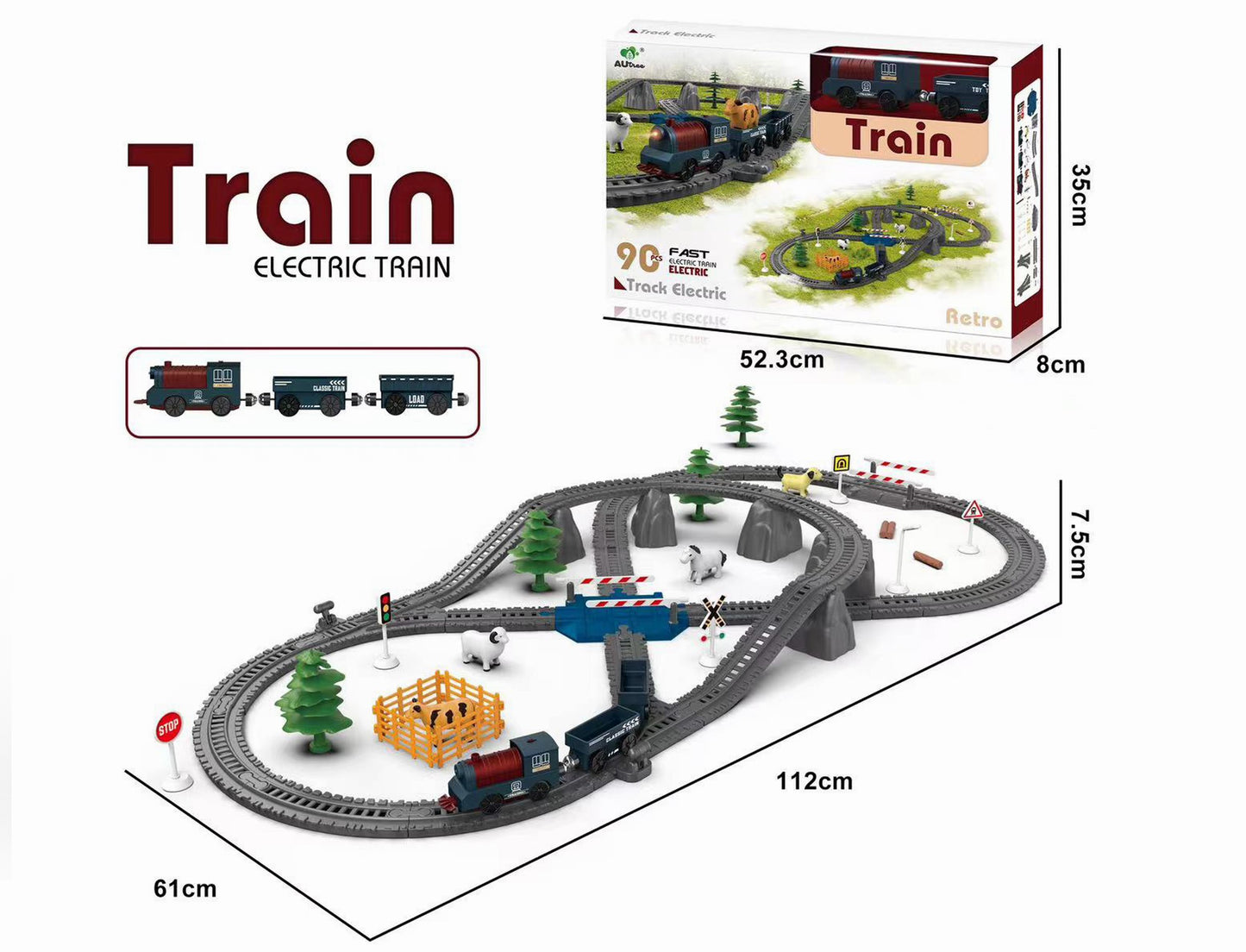 B/O RAILWAY TRAIN 90PCS