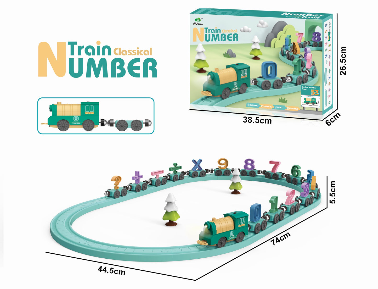 B/O DIGITAL RAIL TRAN WITH LIGHT 53PCS