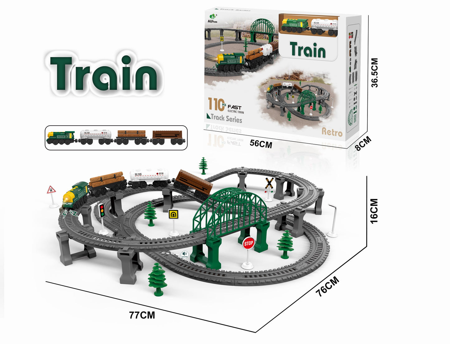 B/O RAILWAY TRAIN 110PCS
