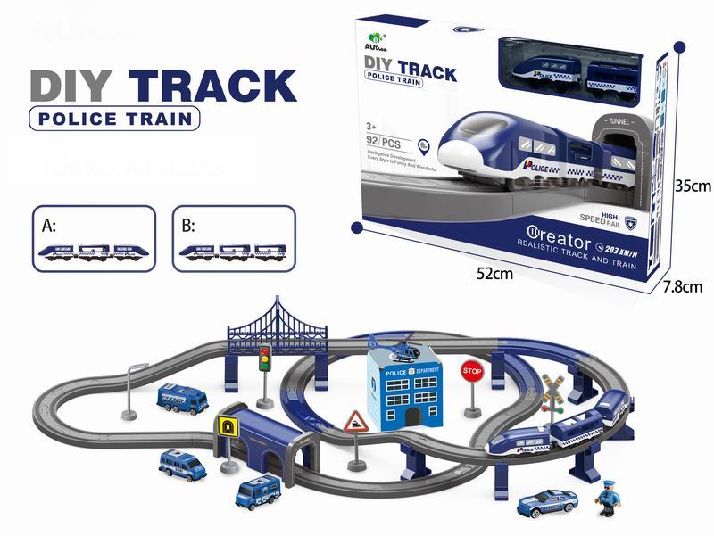 B/O POLICE RAIL TRAIN 92PCS WITH SOUND