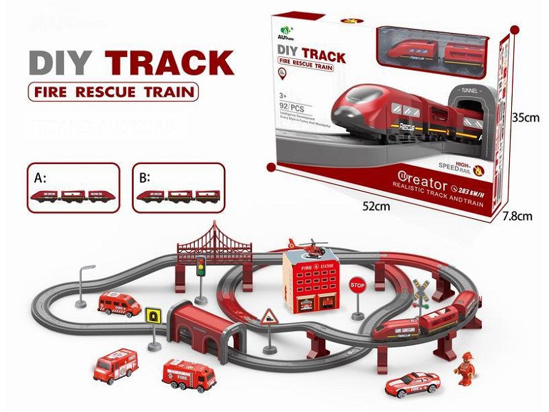B/O FIRE RAIL TRAIN 92PCS WITH SOUND