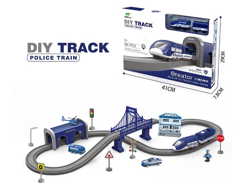 B/O POLIC RAIL TRAIN 66PCS