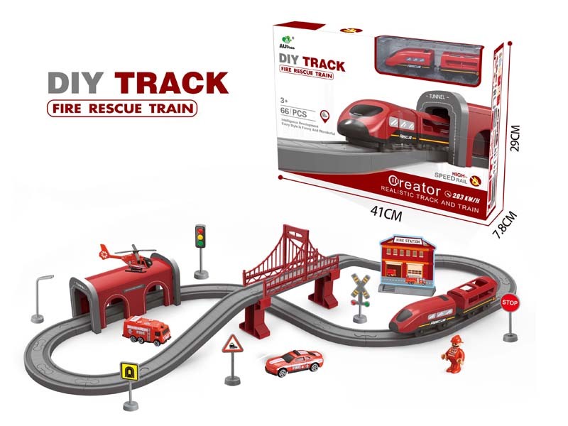 B/O FIRE RAIL TRAIN 66PCS