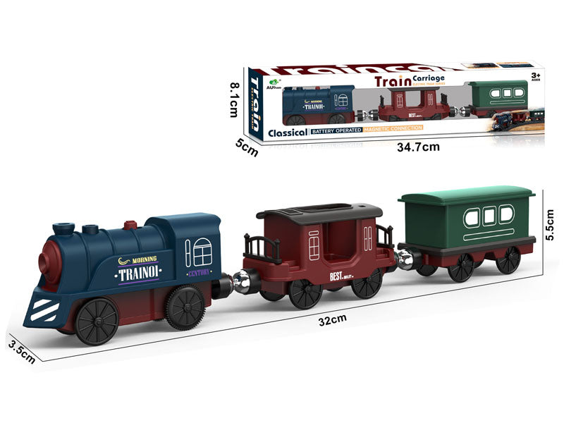 B/O TRAIN+F/W CARRIAGE+F/W CARRIAGE W/LIGHT/SOUND